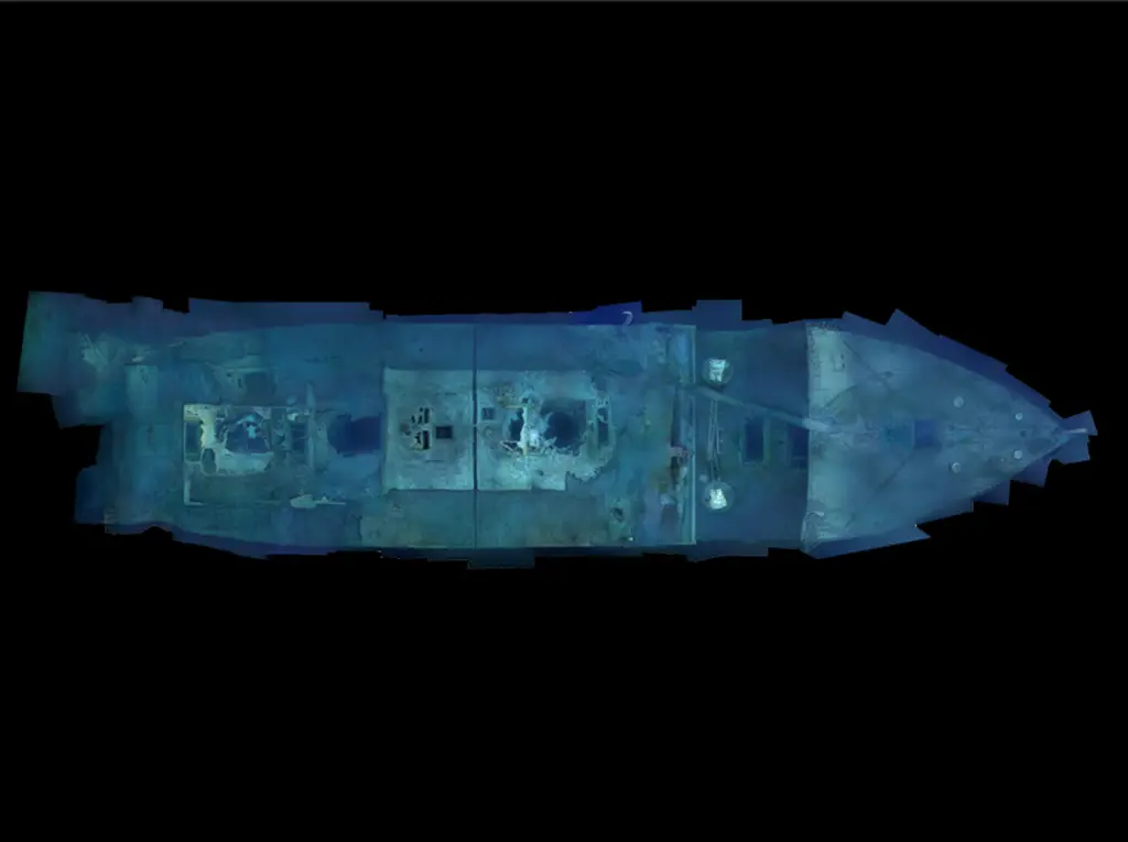 Mosaikbild Aufsicht Titanic